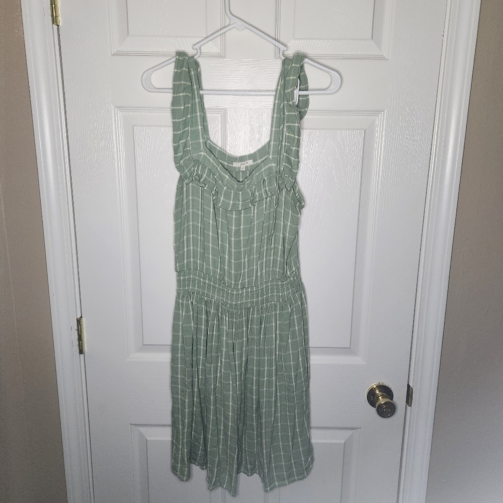 Maurices Green Plaid Midi Dress